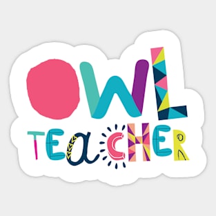 Cute Owl Teacher Gift Idea Back to School Sticker